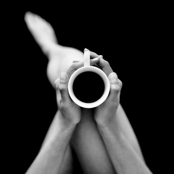 Черно белые утро с кофе