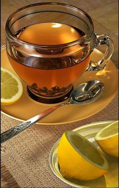 Доброе утро с чаем с лимоном