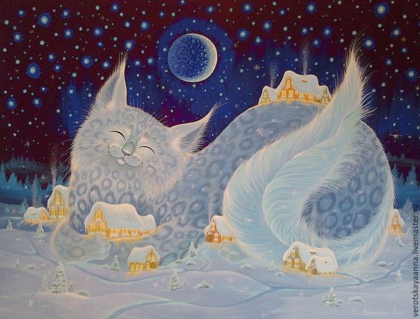 Доброй ночи зимние с котами