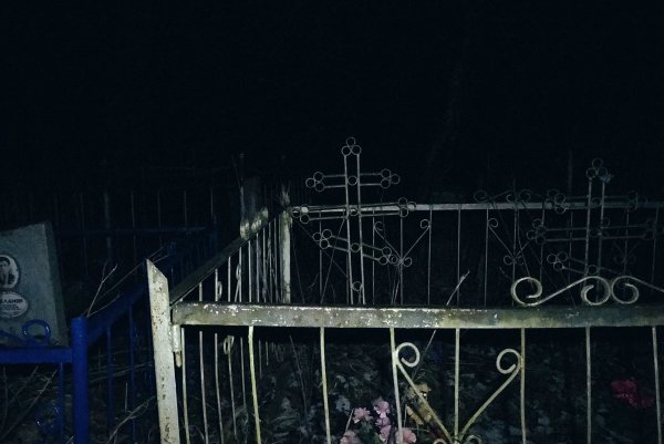 Кладбище в России ночью