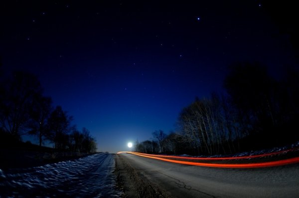 Красивые дорога ночью