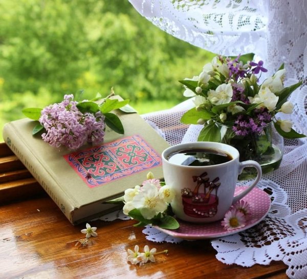 Красивые утро с кофе и чаем