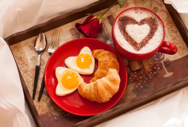 Утро с кофе и завтраком красивые