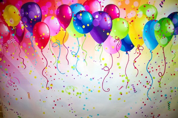 С днем рождения с воздушными шарами
