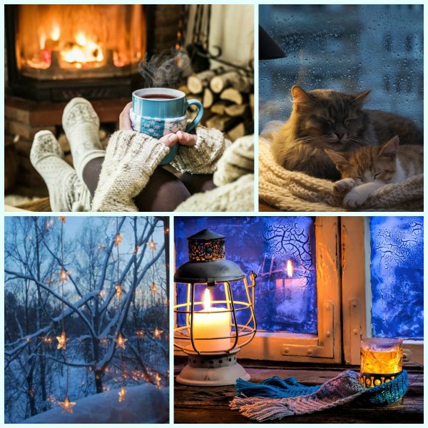 Теплого уютного зимнего вечера