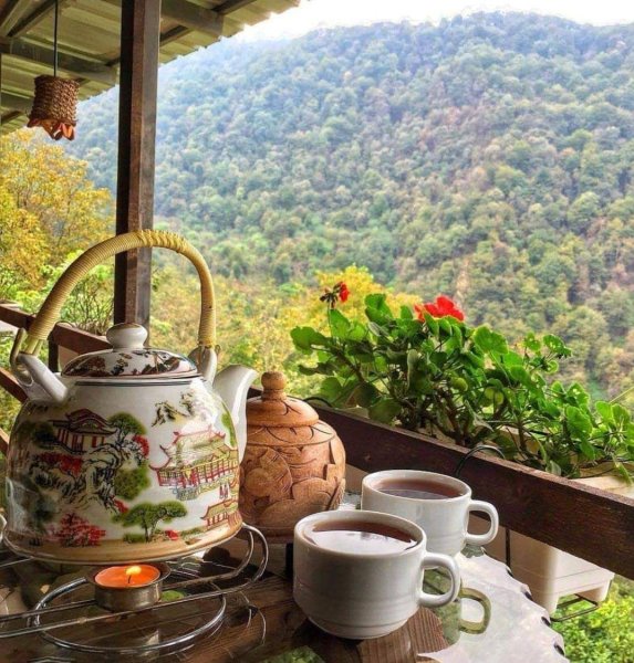 Утро чай на природе