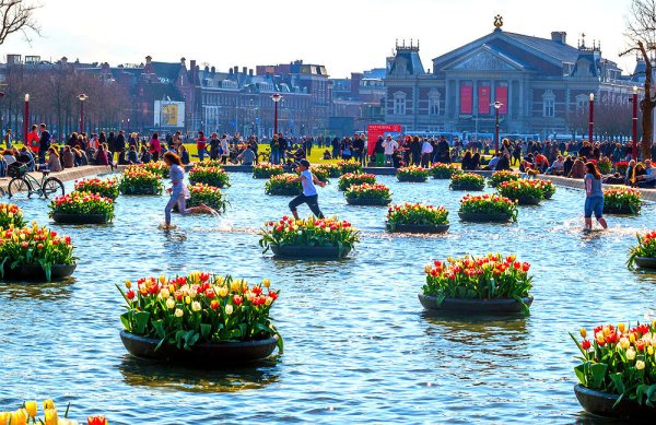 Парад цветов в Амстердаме 11 апреля