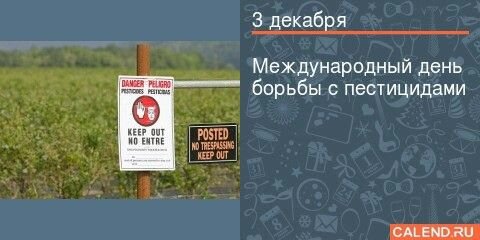 Международный день борьбы с пестицидами 3 декабря